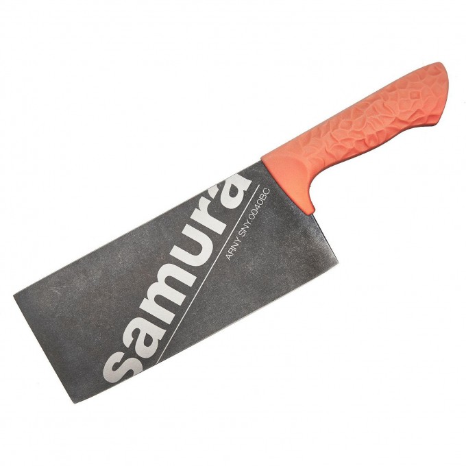 Азиатский кухонный топорик SAMURA ARNY 209 мм, ТЭП коралловый SNY-0040BC/K SNY-0040BC-K Азиатский кухонный топорик SAMURA ARNY 209 мм, ТЭП коралловый SNY-0040BC/K SNY-0040BC-K